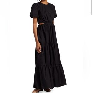 WAYF Plaza Tiered Cutout Maxi Dress